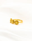 Jennie Gold Flowers Adjustable Ring - Everyday Jewelry | chic chic bon