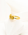 Jennie Gold Flowers Adjustable Ring - Everyday Jewelry | chic chic bon