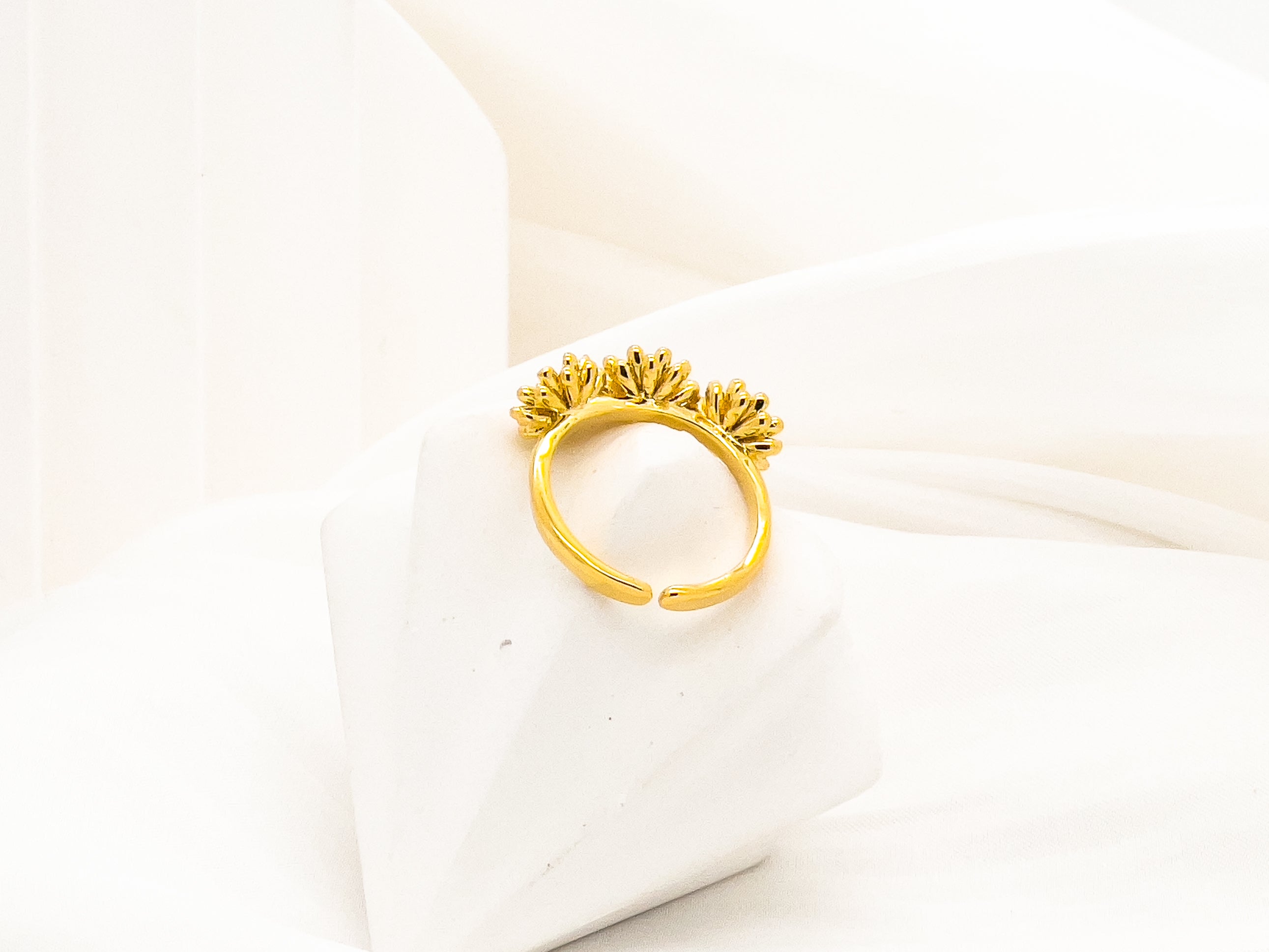 Jennie Gold Flowers Adjustable Ring - Everyday Jewelry | chic chic bon