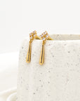 Lois Crystal Tear Drop Tassel Earrings in Gold- Fashion Jewelry  | chic chic bon