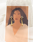 Lois Crystal Tear Drop Tassel Earrings in Gold - Fashion Jewelry  | chic chic bon