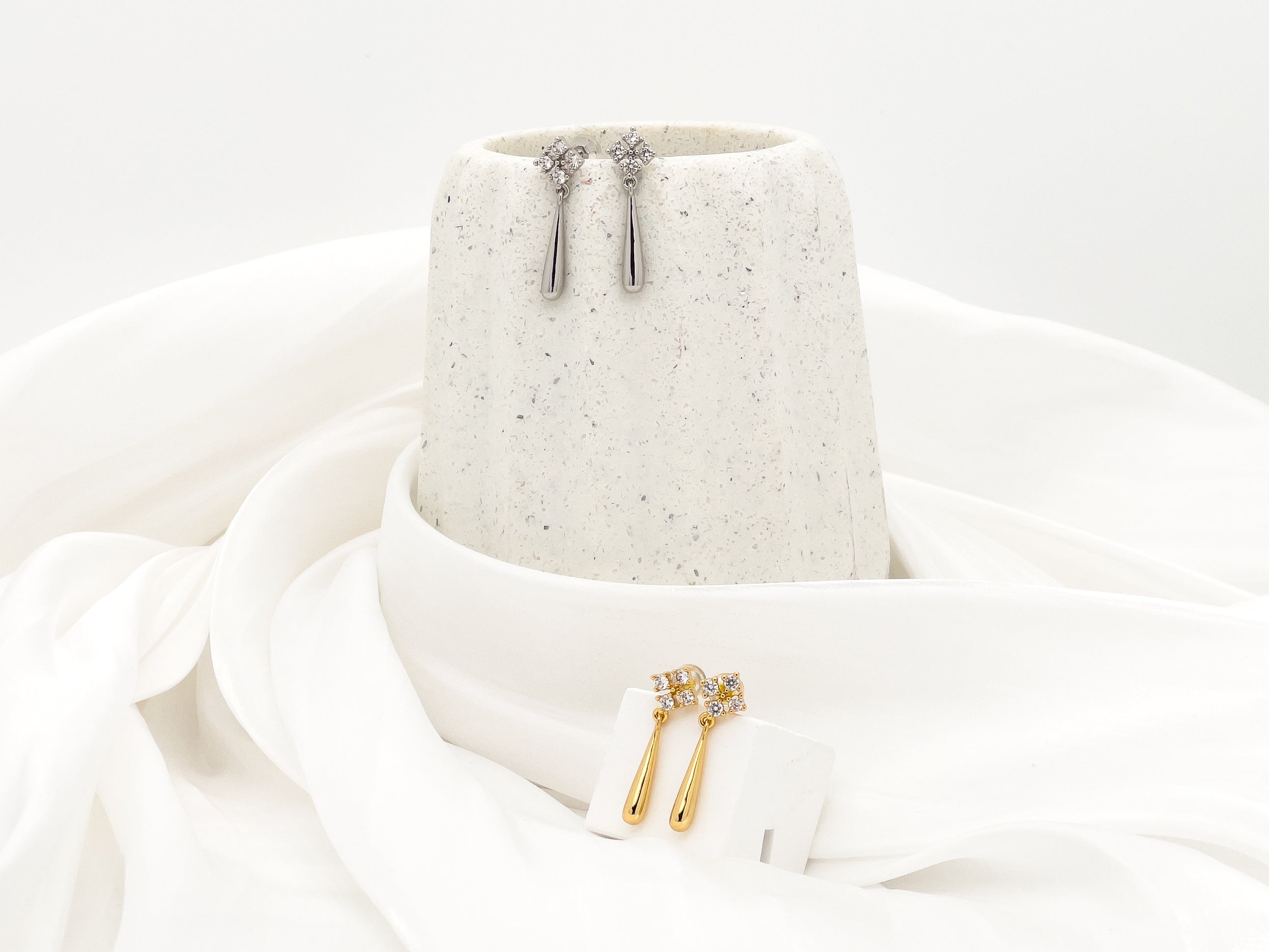 Lois Crystal Tear Drop Tassel Earrings - Fashion Jewelry  | chic chic bon