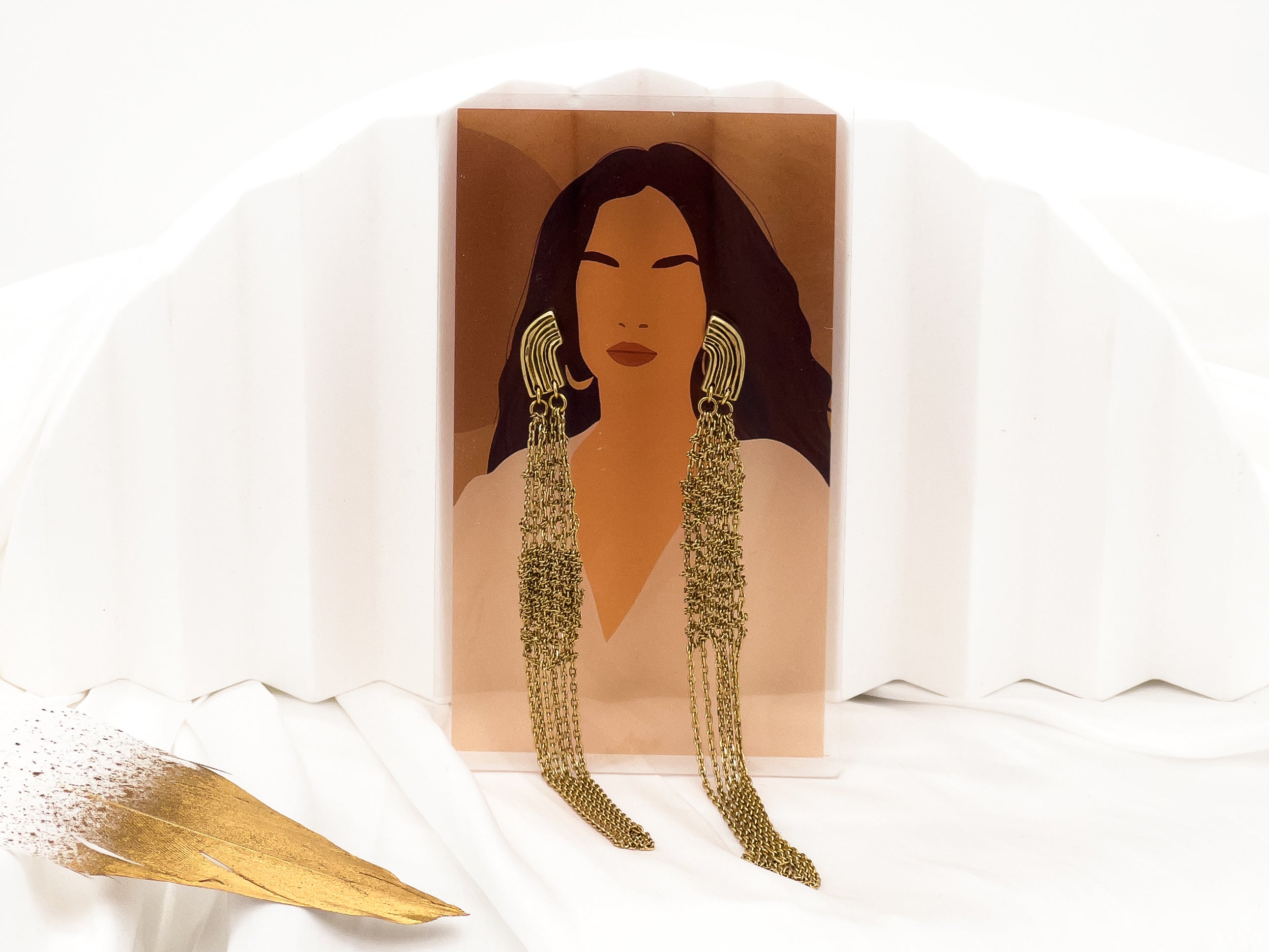 Hera Vintage Gold Weave Chain Drop Earrings - Fashion Jewelry  | chic chic bon