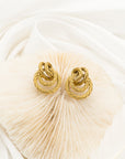 Themis Vintage Gold Rope Knot Stud Earrings - Fashion Jewelry  | chic chic bon