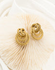 Themis Vintage Gold Rope Knot Stud Earrings - Fashion Jewelry  | chic chic bon