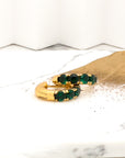 Emerald green crystal earrings