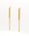 Lila Dual Gold Chain Back Drop Earrings - Fashion Jewelry  | Chic Chic Bon