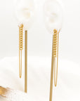 Lila Dual Chain Back Drop Earrings - Fashion Jewelry  | Chic Chic Bon