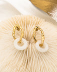 Metis Jade with Hammered Gold Drop Earrings  - Fashion Jewelry  | Chic Chic Bon