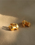 Eos Vintage Misty Gold Huggies Earrings - Fashion Jewelry  | chic chic bon