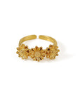 Jennie Gold Flowers Adjustable Ring - Everyday Jewelry | chic chic bon