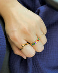 Chakra Vivid Enamel Band Gold Ring - Fashion Jewelry | Chic Chic Bon