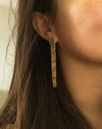 Vintage Hammered gold drop earrings