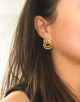 Themis Vintage Gold Rope Knot Stud Earrings - Fashion Jewelry  | chic chic bon