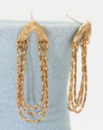 Thetis Hammered Gold Vintage Drop Earrings - Fashion Jewelry  | chic chic bon