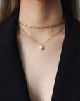 Brunette Pearl Layered Chain