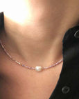 Lavender Pearl Gem Choker