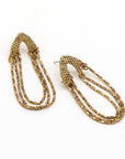 Thetis Hammered Gold Vintage Drop Earrings - Fashion Jewelry  | chic chic bon