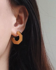 octagon shape gold hoop earrings